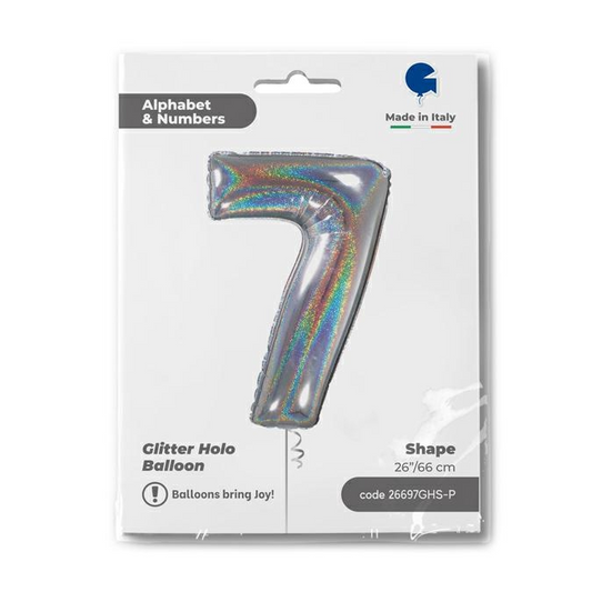 GLOBO NUM 7 GLITTER HOLO 26PG