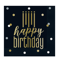 SERVILLETAS HBDAY NRG/ORO LN 6