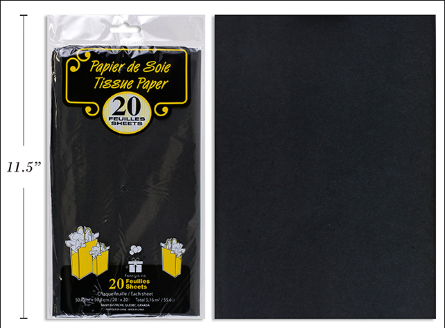 PAPEL TISSUE 20 UDS NEGRO