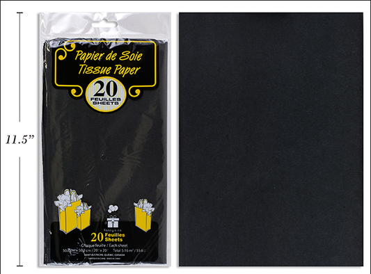 PAPEL TISSUE 20 UDS NEGRO