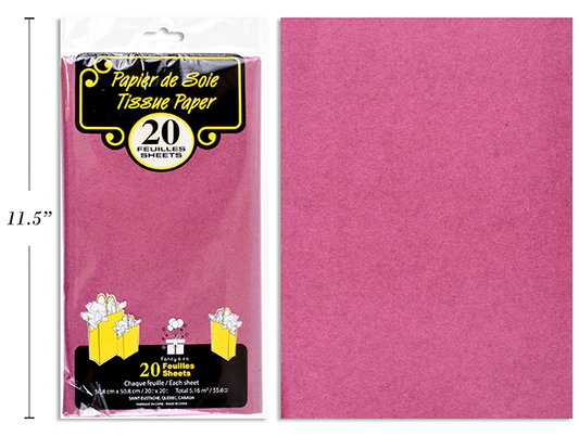 PAPEL TISSUE 20 UDS ROJO VINO