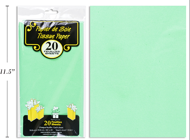 PAPEL TISSUE 20 UDS VERDE MENT