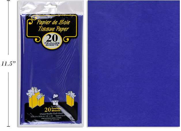 PAPEL TISSUE 20 UDS AZUL MARIN