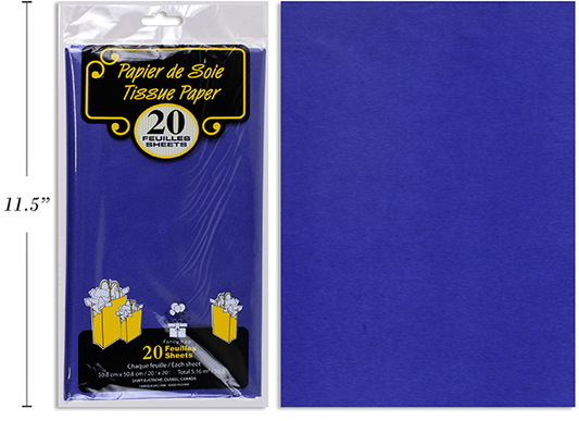 PAPEL TISSUE 20 UDS AZUL MARIN