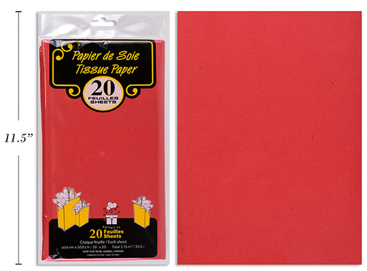 PAPEL TISSUE 20 UDS ROJO