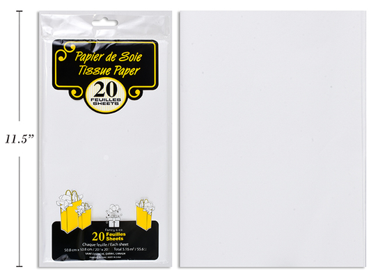 PAPEL TISSUE 20 UDS BLANCO