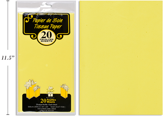 PAPEL TISSUE 20 UDS AMARILLO