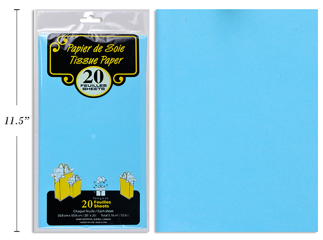 PAPEL TISSUE 20 UDS AZUL CLARO