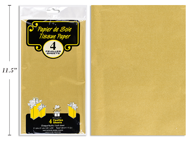PAPEL TISSUE DORADO 4UDS