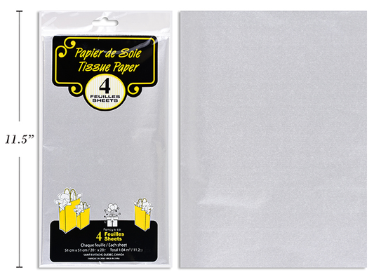 PAPEL TISSUE PLATEADO 4U