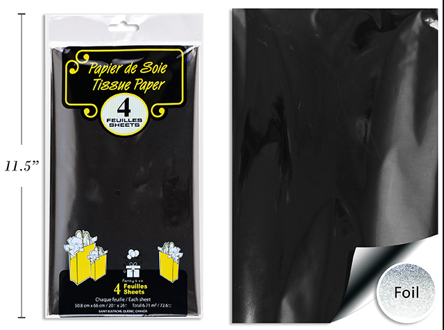 PAPEL TISSUE METALICO PLATA 4U