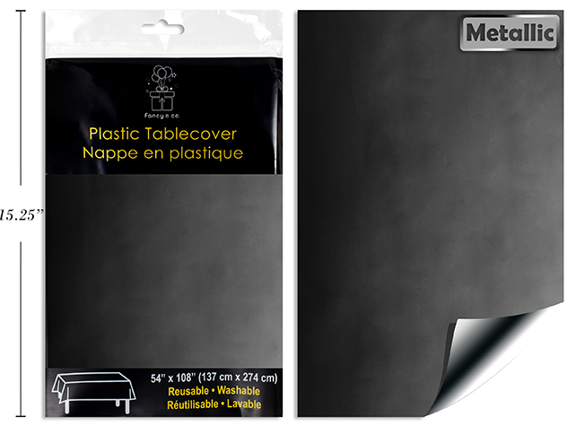 MANTEL PLASTICO RECT MET SILVE