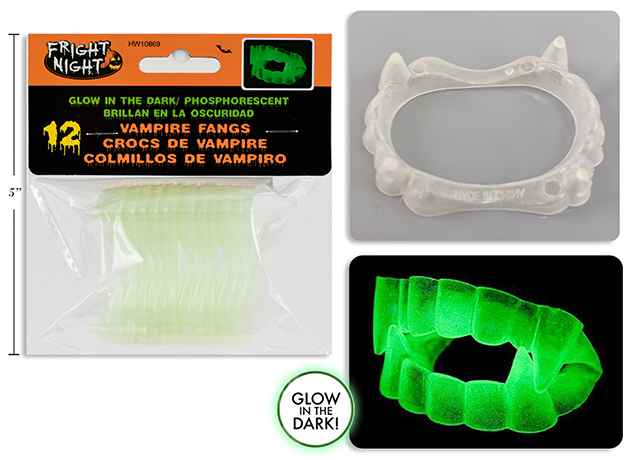 COLMILLOS VAMPIRO GLOW 12UDS