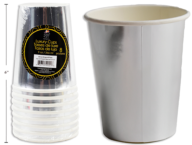 VASO PAPEL 9OZ SILVER LUXURY