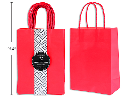 BOLSA REG MEDIUM KRAFT ROJA