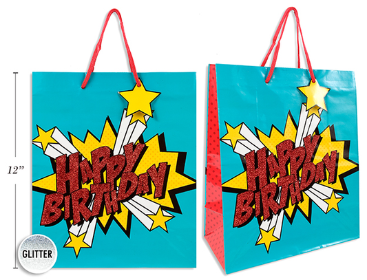 BOLSA REG HBDAY ROJA GLITTER