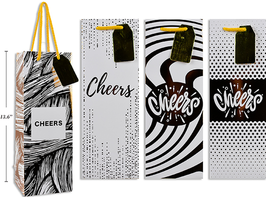 BOLSA REGALO VINO GOLD CHEERS