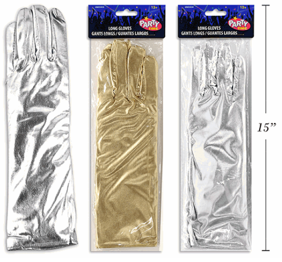 GUANTES CORTOS DORADO PLATEADO