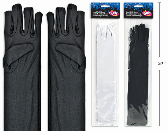 GUANTE LARGO ADULTO BCO NEGRO