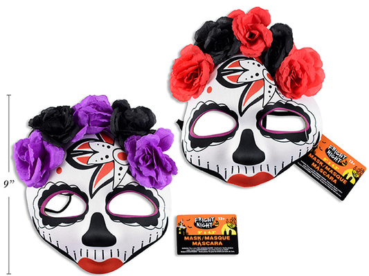 MASCARA DIA MUERTOS FLORES