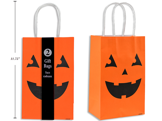 BOLSA PAPEL NARANJ CALABAZA 2U