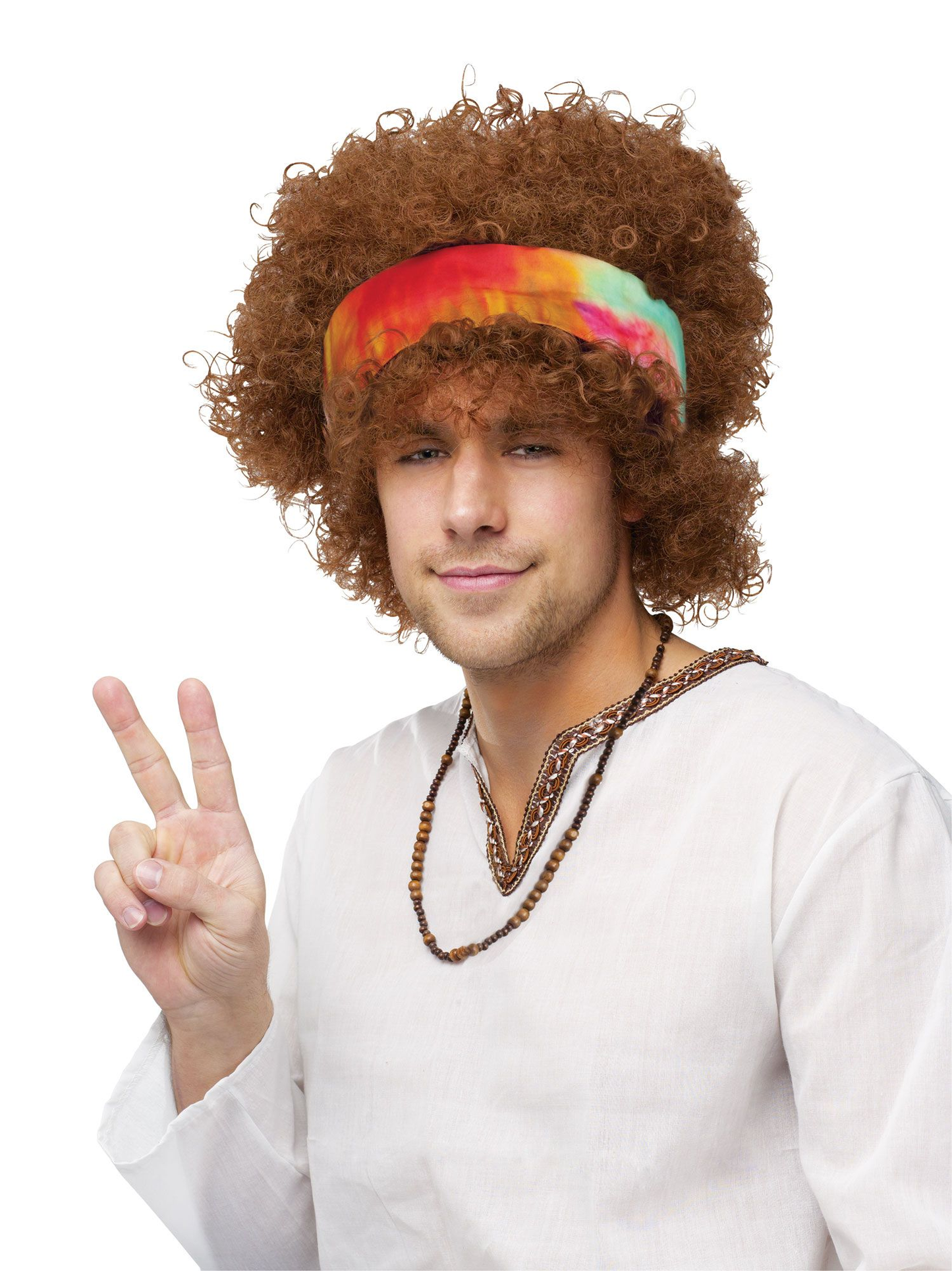 PELUCA HIPPIE AFRO MARRON