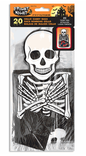 BOLSAS DULCES ESQUELETO 20UDS
