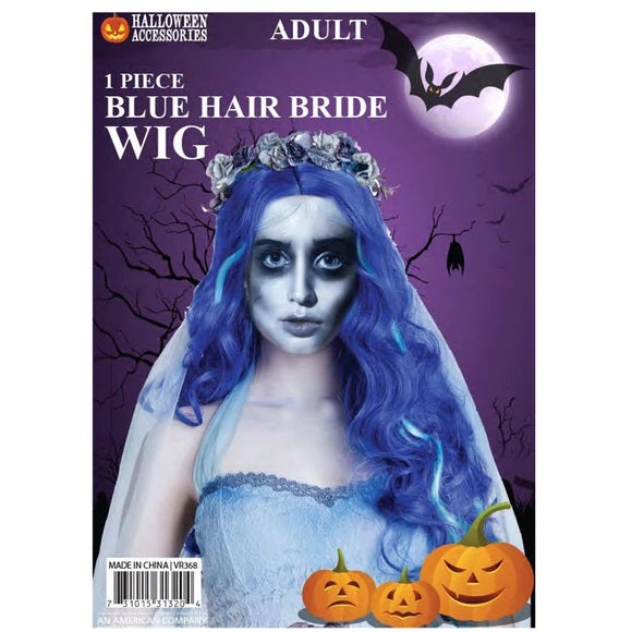 PELUCA AZUL LARGA NOVIA ESQUEL