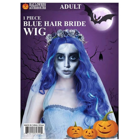 PELUCA AZUL LARGA NOVIA ESQUEL