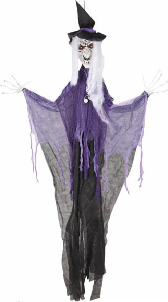 MUÑECO COLG BRUJA MORADA 6P