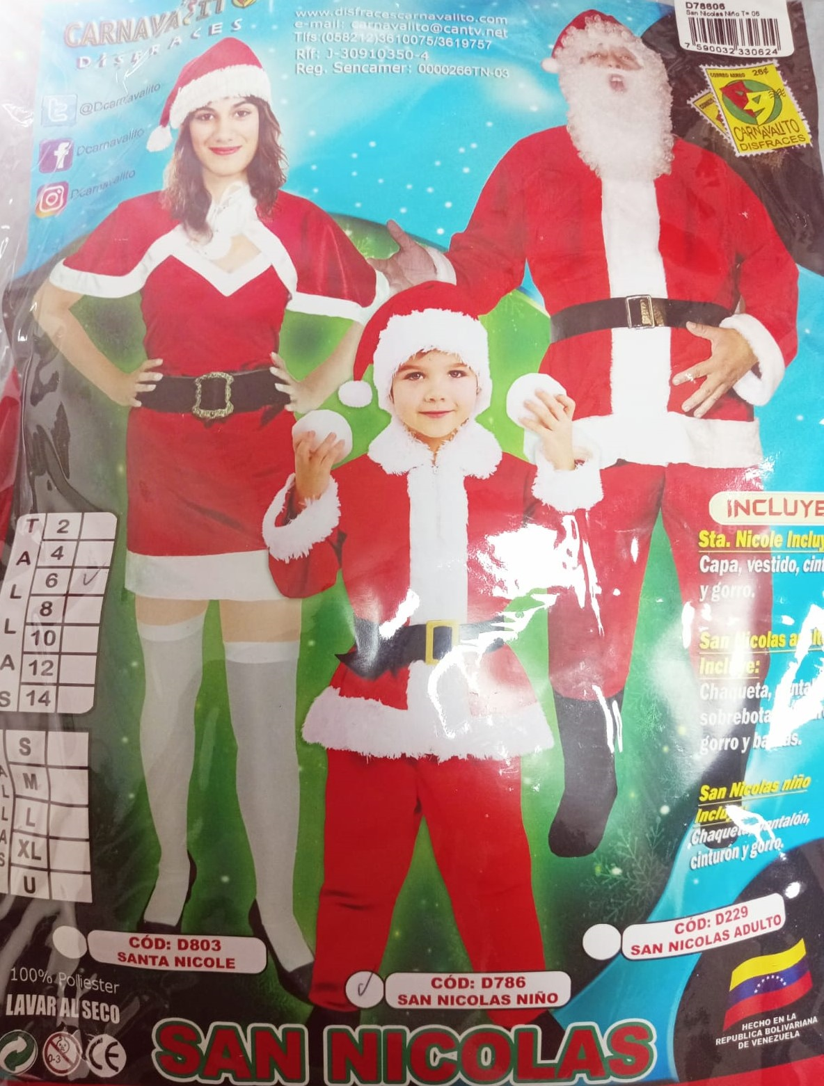 DISFRAZ SAN NICOLAS NINO T= 06