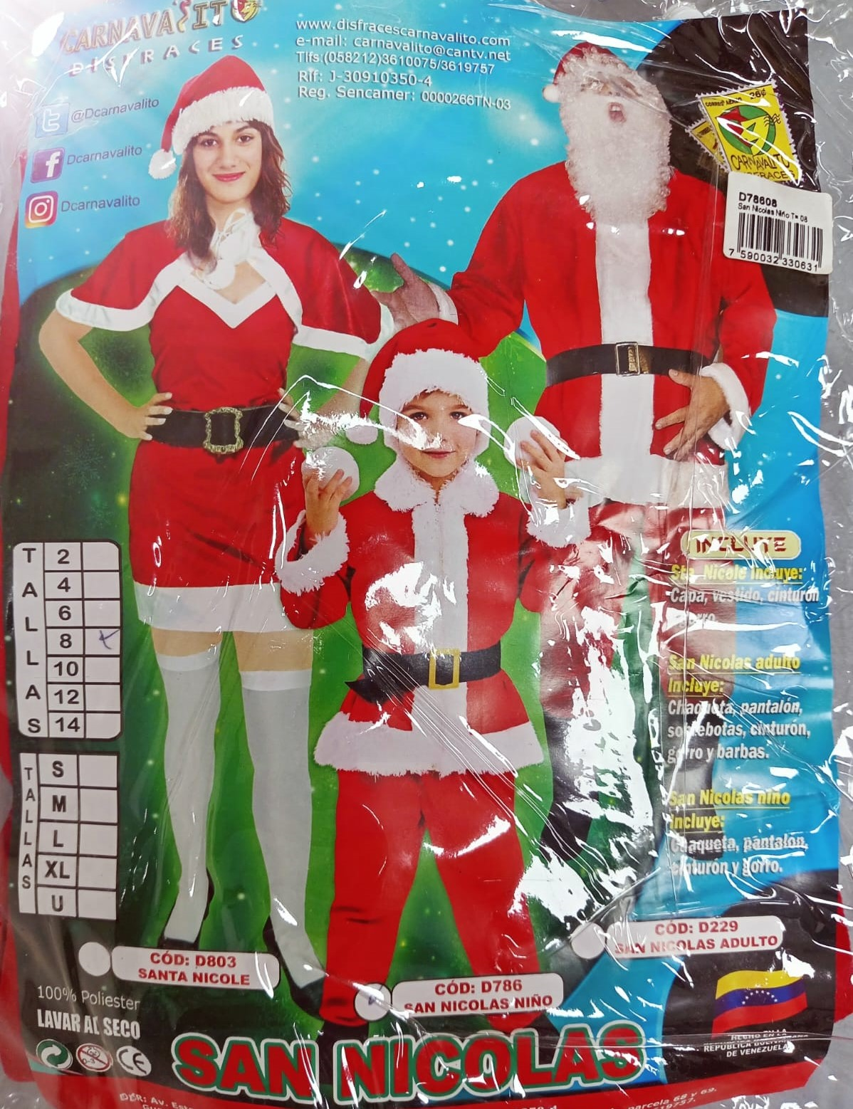 DISFRAZ SAN NICOLAS NINO T= 08