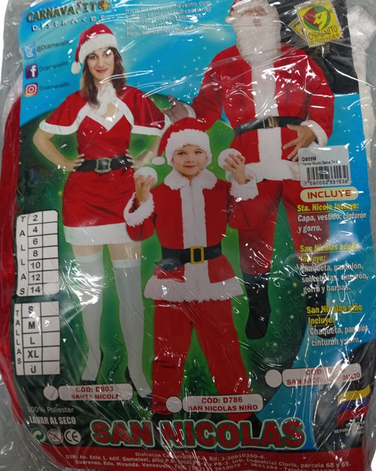 DISFRAZ SANTA NICOLE DAMA S
