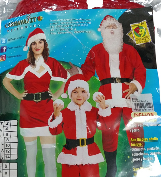 DISFRAZ SANTA NICOLE DAMA M