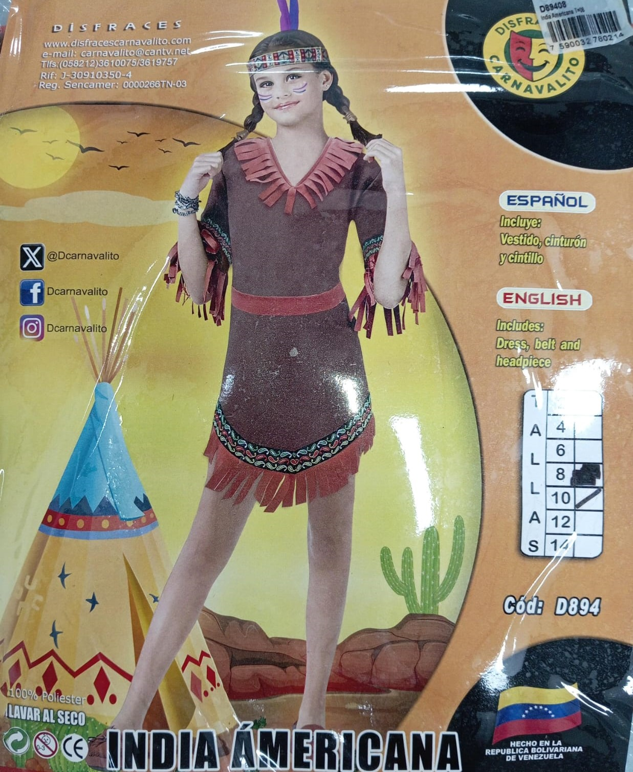 DISFRAZ INDIA AMERICANA 06