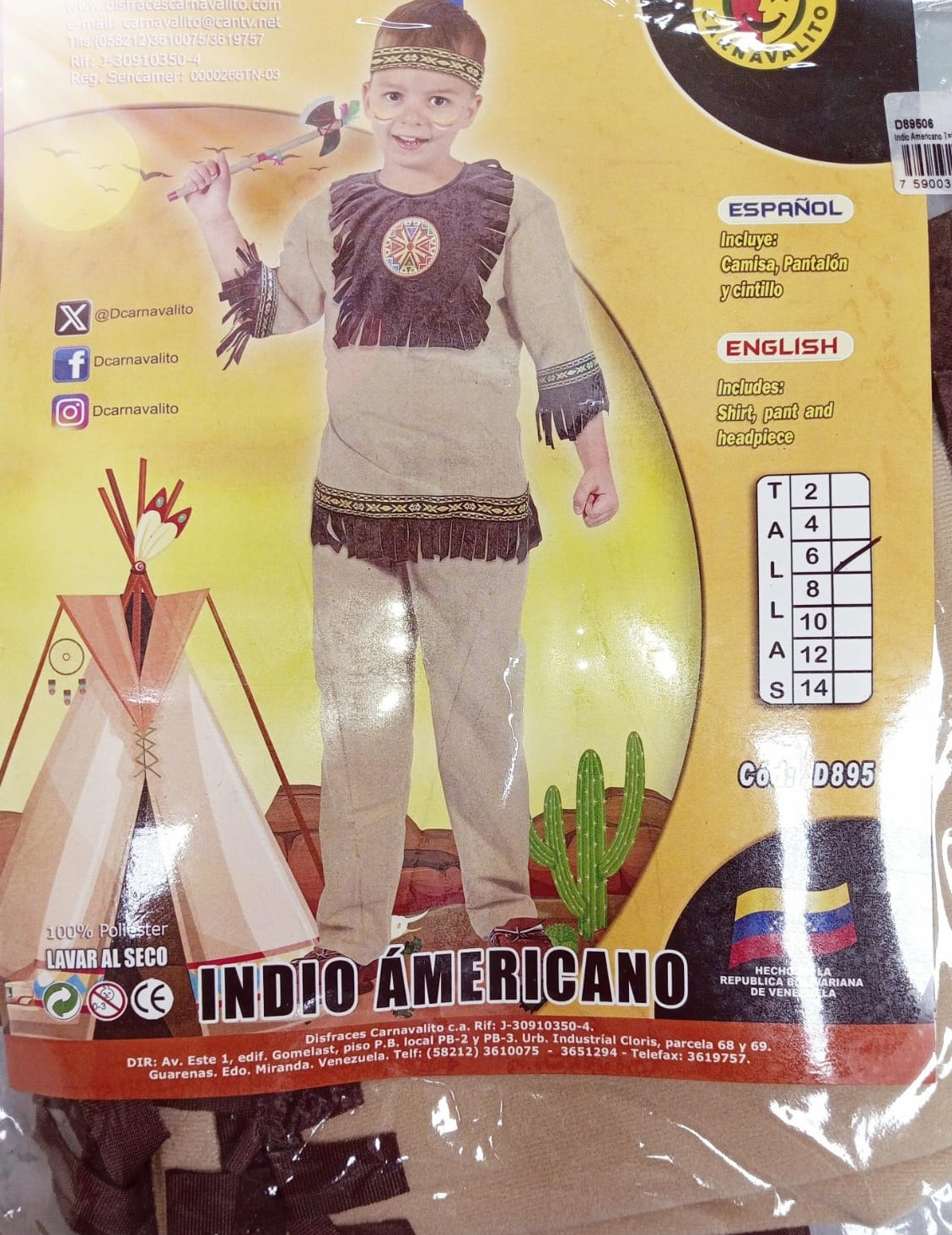 DISFRAZ INDIO AMERICANO 06