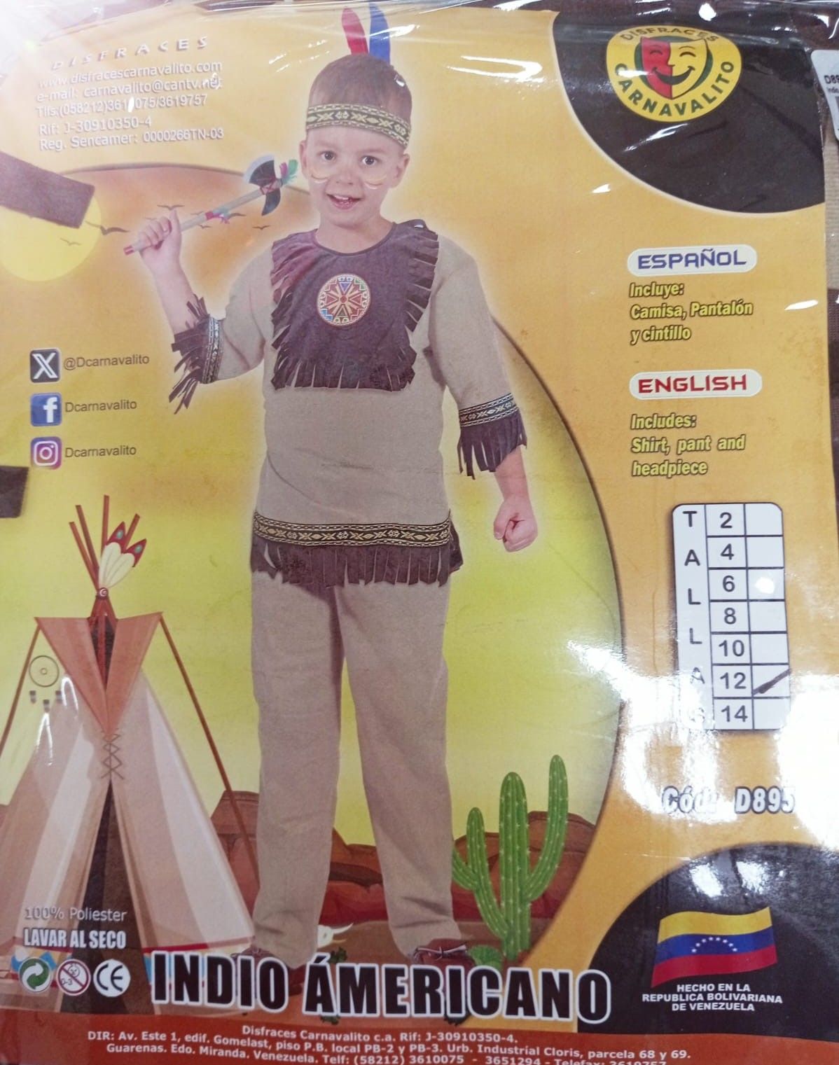 DISFRAZ INDIO AMERICANO 12