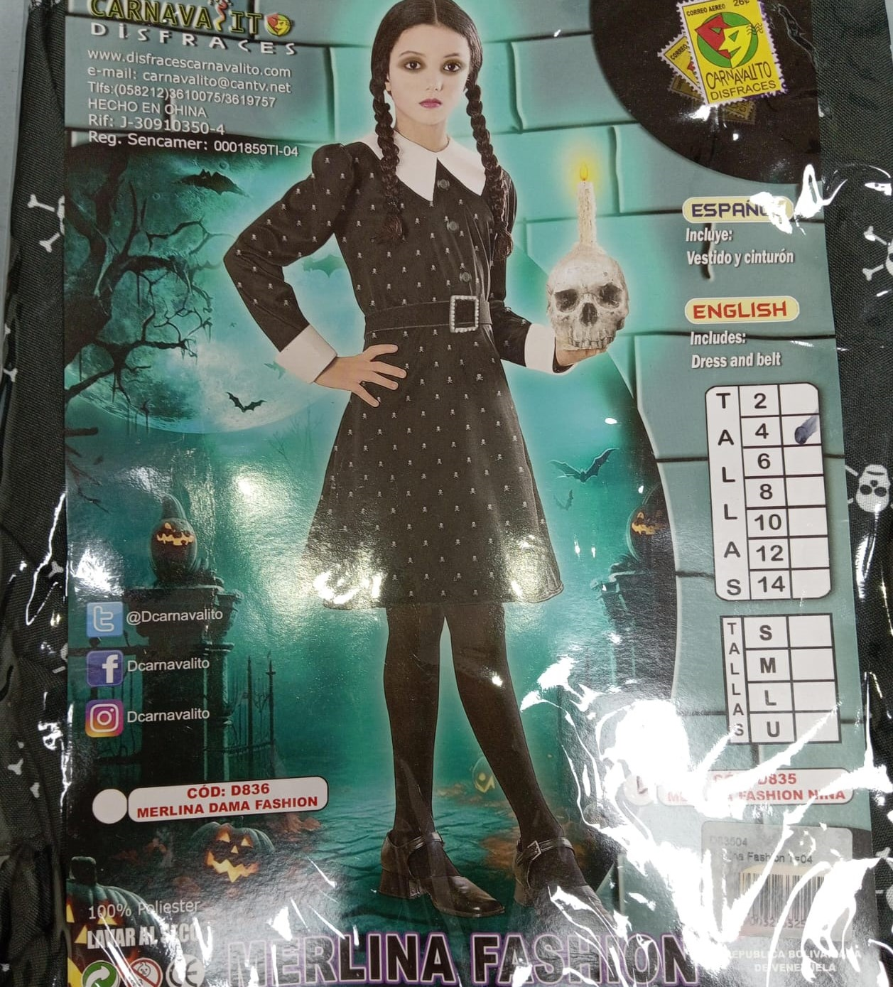DISFRAZ MERLINA FASHION T=04