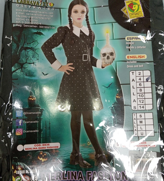 DISFRAZ MERLINA FASHION T=04