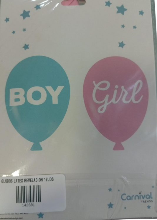 GLOBOS LATEX REVELACION 12UDS