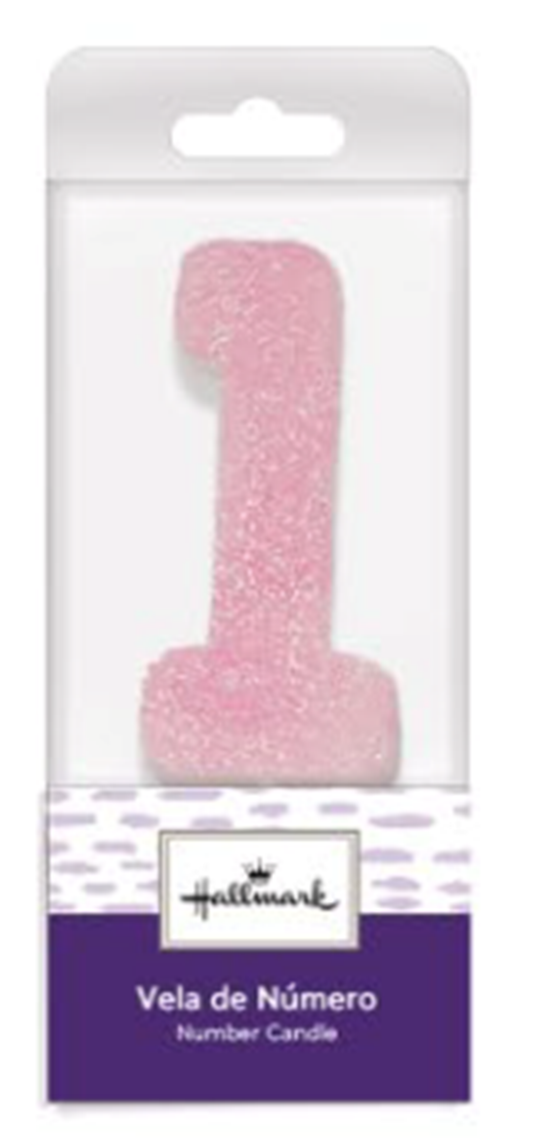 VELA ROSA GLITTER #1