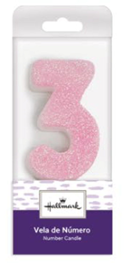 VELA ROSA GLITTER #3