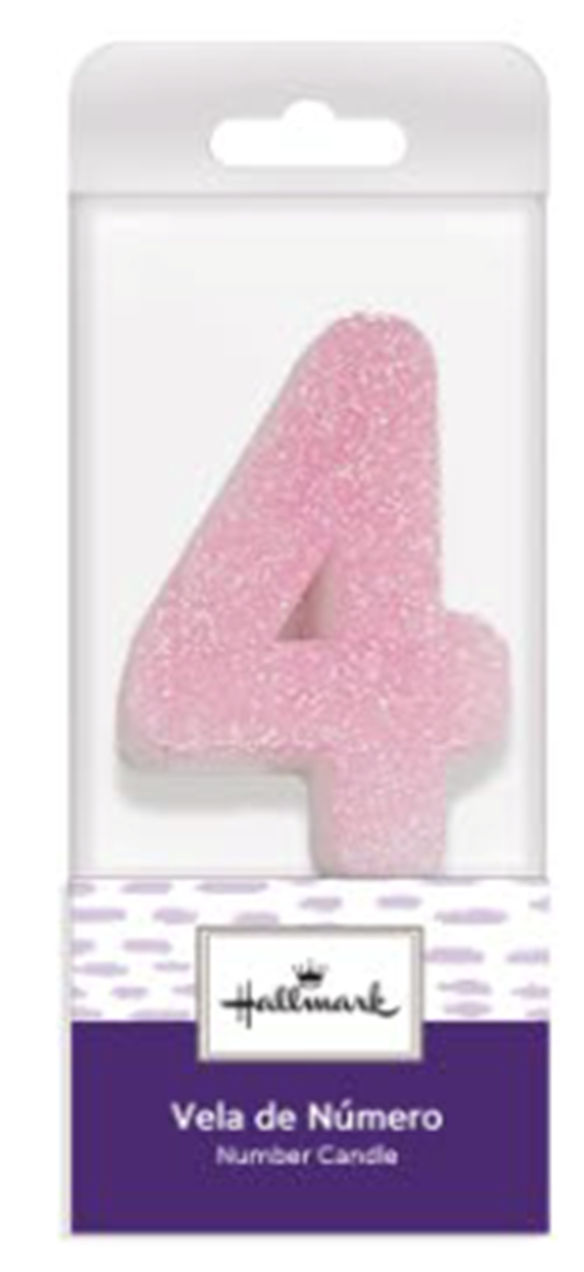 VELA ROSA GLITTER #4