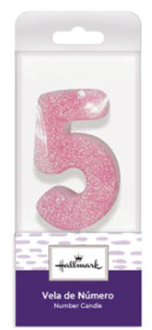 VELA ROSA GLITTER #5