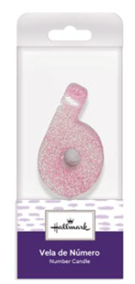 VELA ROSA GLITTER #6