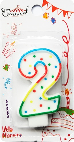 VELAS NUMERO 2 CARNIVAL
