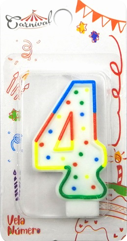 VELAS NUMERO 4 CARNIVAL