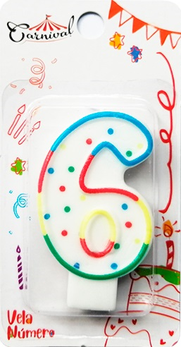 VELAS NUMERO 6 CARNIVAL