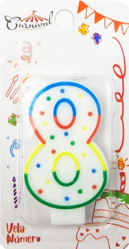 VELAS NUMERO 8 CARNIVAL