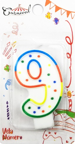 VELAS NUMERO 9 CARNIVAL